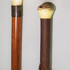 Two 19th Century Antique Whalebone Walking Stick and Cane