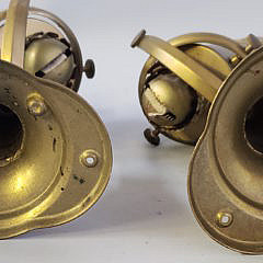 Pair of 19th Century Brass Gimbaled Kerosene Lamps