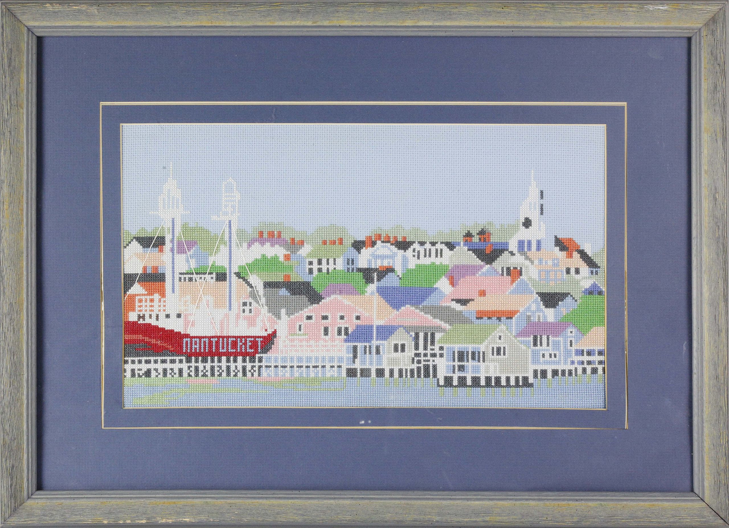 Needlepoint View of the Town of Nantucket Needlepoint View of the