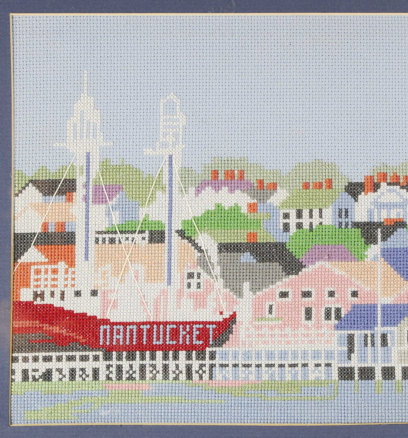 Needlepoint View of the Town of Nantucket - Needlepoint View of the
