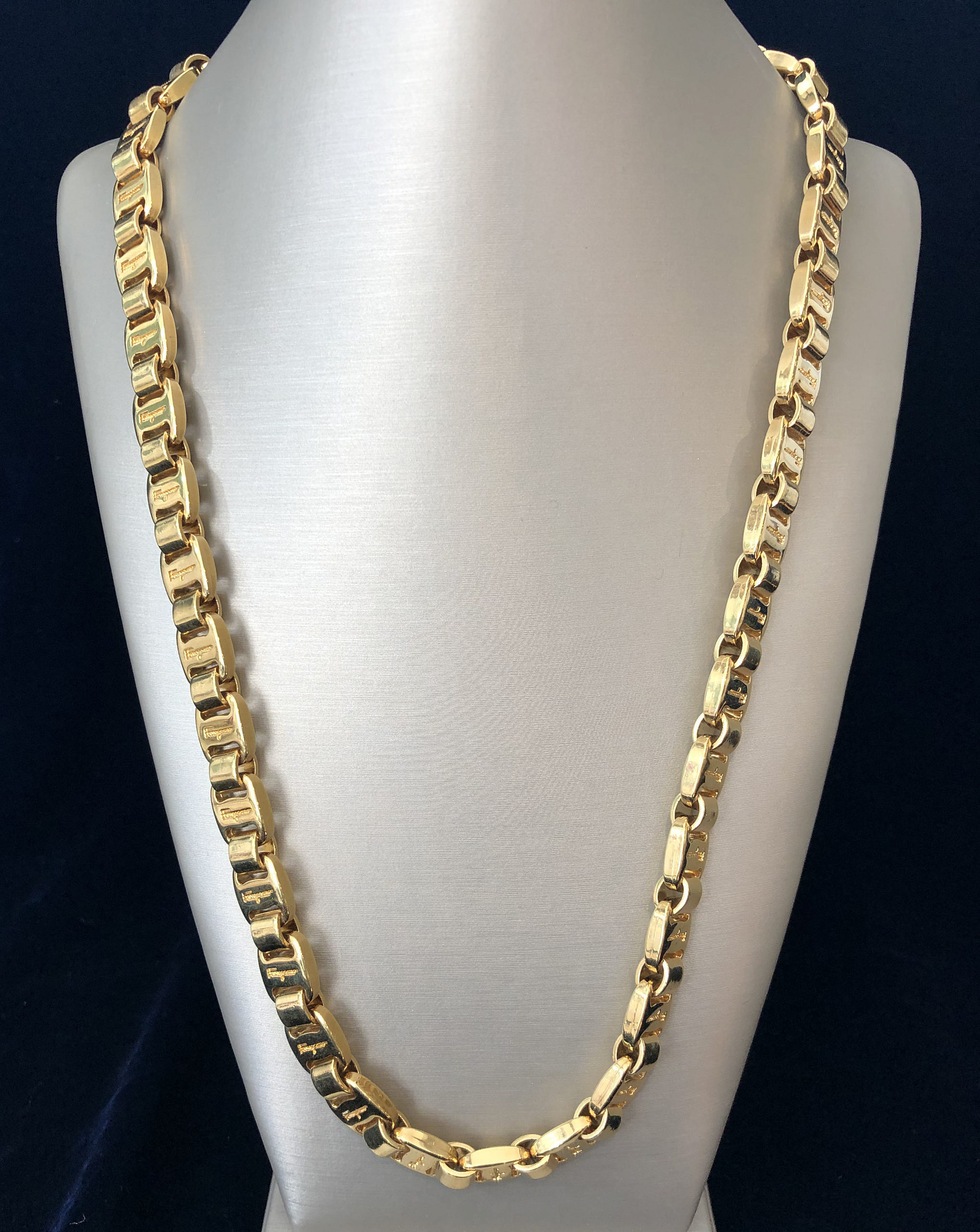 Ferragamo silver chain necklace