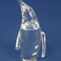 Signed Steuben Clear Crystal Figural Penguin