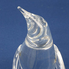 Signed Steuben Clear Crystal Figural Penguin