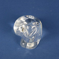 Signed Steuben Clear Crystal Figural Lounging Cat