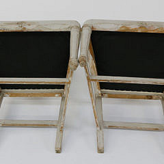 Pair of Swedish Gustavian Style Lime Washed Open Armchairs, circa 1890