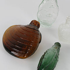 Collection of 9 Antique Glass Flasks