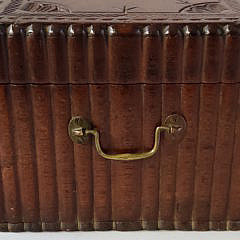 19th Century German Carved Folk Art Wood Traveling Secretary Box