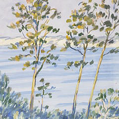 Henry Ives Cobb, Jr Gouache on Paper Seaside Shoreline Scene