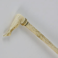 Antique Sailor Made Whalebone and Ivory Naughty Leg Pointer