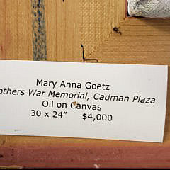 Mary Anna Goetz Oil on Canvas, Mother’s War Memorial, Coldman Plaza”