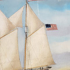 Oil on Canvas Portrait of the Clipper Ship, “Bushrod W. Hill”, 19th Century