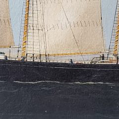 Oil on Canvas Portrait of the Clipper Ship, “Bushrod W. Hill”, 19th Century