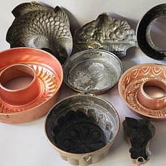 Set of Eight 20th and 21st Century Copper Molds