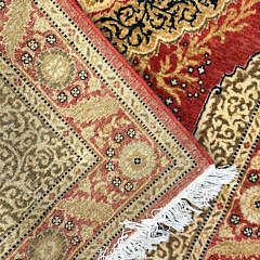 Hand Knotted Wool Indian Persian Kashan Carpet