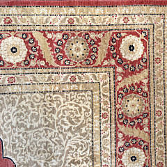 Hand Knotted Wool Indian Persian Kashan Carpet