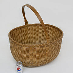 Arthur Martin Nantucket Bushel Swing Handle Basket, circa 1992