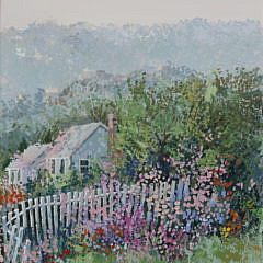 Kerry Hallam Triptych “Nantucket Dirt Lane”