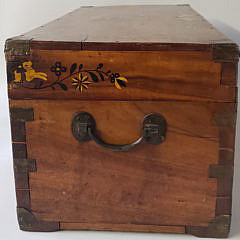 Chinese Export Brass Bound Camphorwood Trunk, 19th Century
