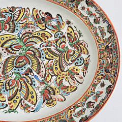 Antique Chinese Thousand Butterfly Pattern Serving Platter