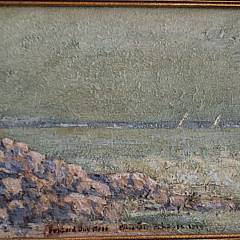 Pair of Alexander H. Lappe Oil on Board, “Views of Buzzard’s Bay”