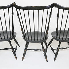 3 Warren Chair Works Fan-back Windsor Side Chairs