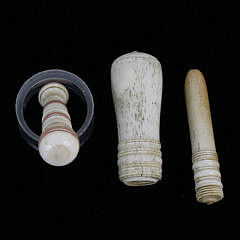 Antique Whale Ivory Stamp and Whalebone Apple Corer