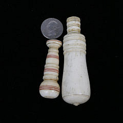 Antique Whale Ivory Stamp and Whalebone Apple Corer