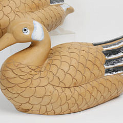 Pair of Italian Painted Terra Cotta Swimming Ducks