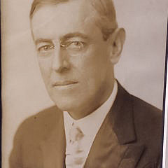 Antique Woodrow Wilson Signed Black and White Photograph, 1913