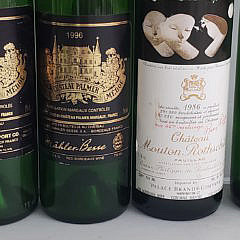 Collection of 43 Vintage 1970s, 1980s, 1990s and 2000s Wine Bottles