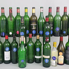 Collection of 43 Vintage 1970s, 1980s, 1990s and 2000s Wine Bottles