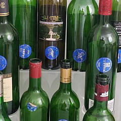 Collection of 43 Vintage 1970s, 1980s, 1990s and 2000s Wine Bottles