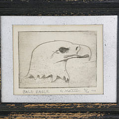 R. Mortross Limited Edition Etching “Bald Eagle”, circa 1970
