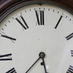 American Round Wall Clock with Fusee Movement, 19th Century