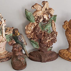 Four Antique Hubley Cast Iron Figural Doorstops