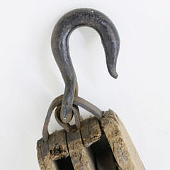 Large Iron and Wood Double Sheave Ship’s Block, 19th Century