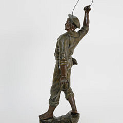 French Sailor Figure Standing on a Rock Formation, Made in Paris France