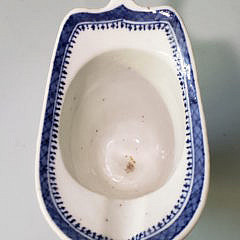 19th Century Chinese Canton Blue and White Helmet Creamer