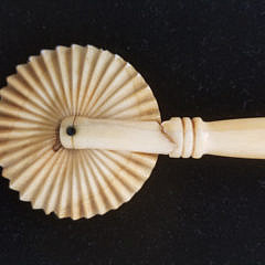 Two Antique Whaleman Made Whale Ivory and Whalebone Pie Crimpers, circa 1870