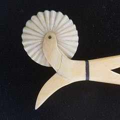 Two Antique Whaleman Made Whale Ivory and Whalebone Pie Crimpers, circa 1870