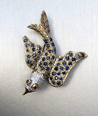 297-4800 Blue Sapphire Bird Pin A IMG_5599