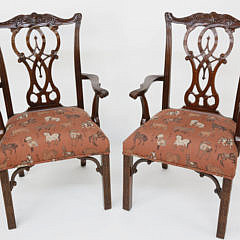 3-4936 Pair Chinese Chippendale Style Armchairs A_MG_8655