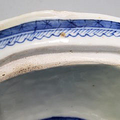 19th Century Chinese Canton Blue and White Covered Vegetable Dish