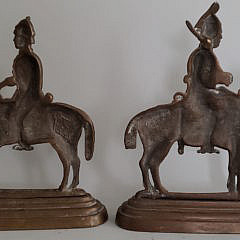 Pair of Antique Brass Figural British Military Doorstops