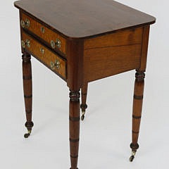 American Sheraton Mahogany and Bird’s Eye Maple Two Drawer Stand, circa 1820