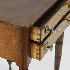 American Sheraton Mahogany and Bird’s Eye Maple Two Drawer Stand, circa 1820