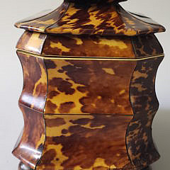 English Regency Tortoiseshell Double Compartment Tea Caddy, 19th Century