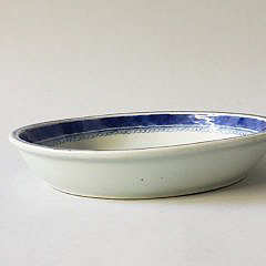 19th Century Chinese Canton Blue and White Pie Plate