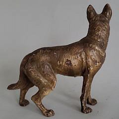 Antique Cast Iron German Shepard Figural Doorstop