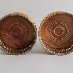 Pair of 19th Century Pierced Brass Wine Coasters